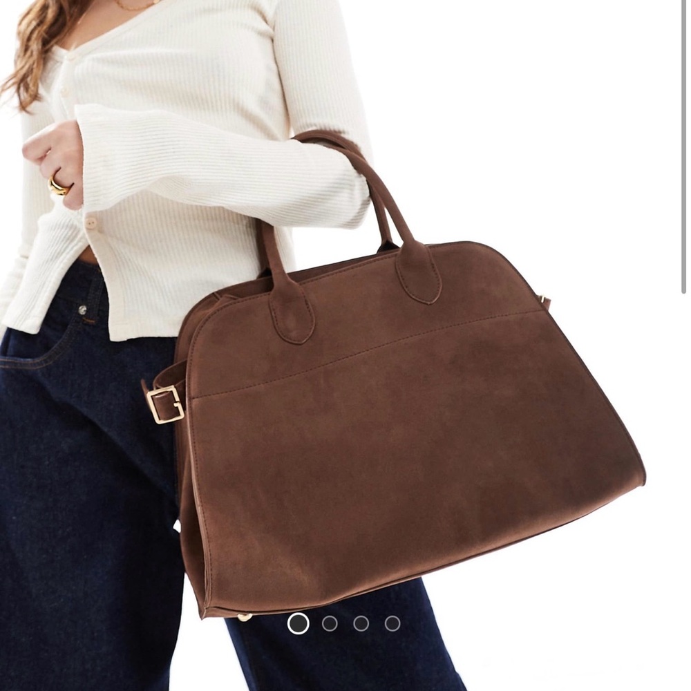 SOLD—ASOS Brown Suede Tote Bag